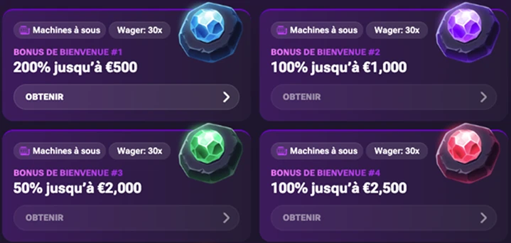 Aperçu des bonus Casino Prive