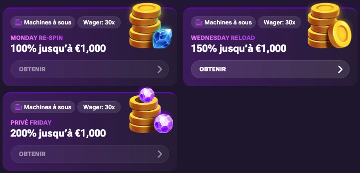 Détails des promotions Casino Prive